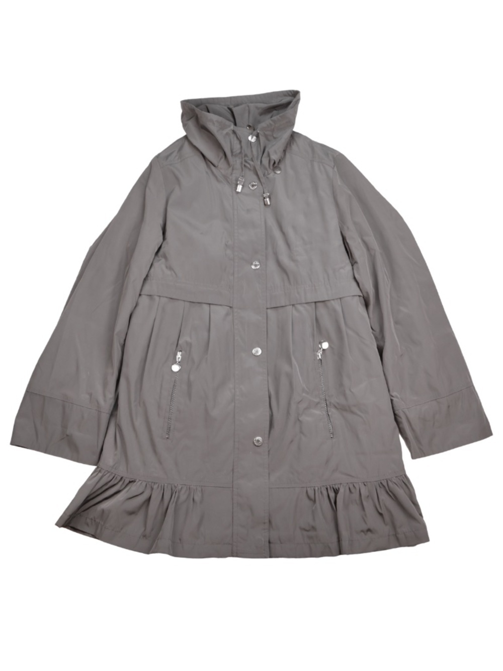 Betsey Johnson Black Raincoat Small Ruffle Hem Water Resistant Jacket